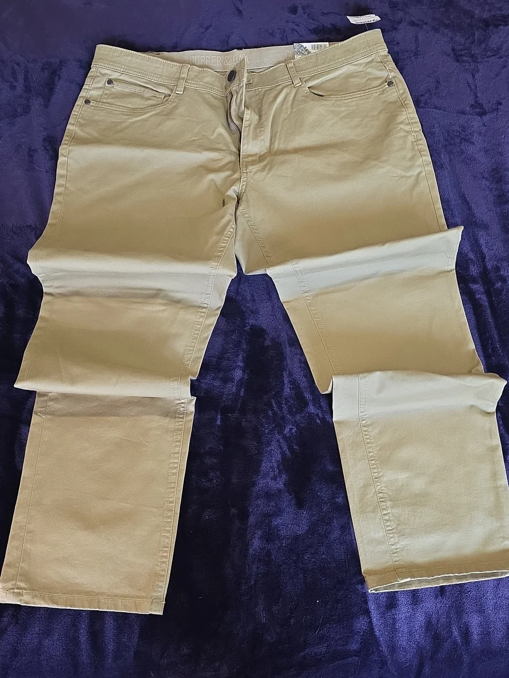 Men’s Slim Straight Chinos in Light Khaki 36x32 Unaltered